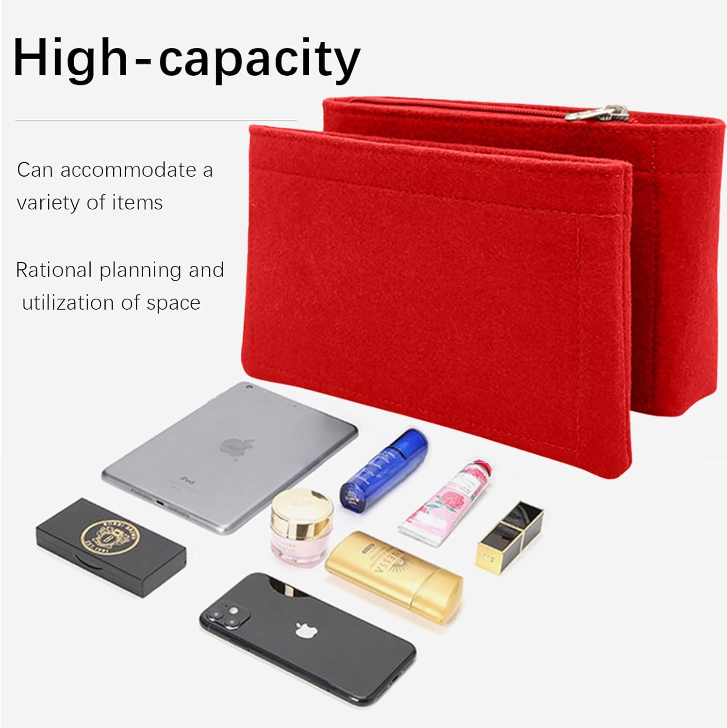 Lckaey Organizer insert for pochette métis in All Departments inserts Pochette Tote handbag insert Y068-red