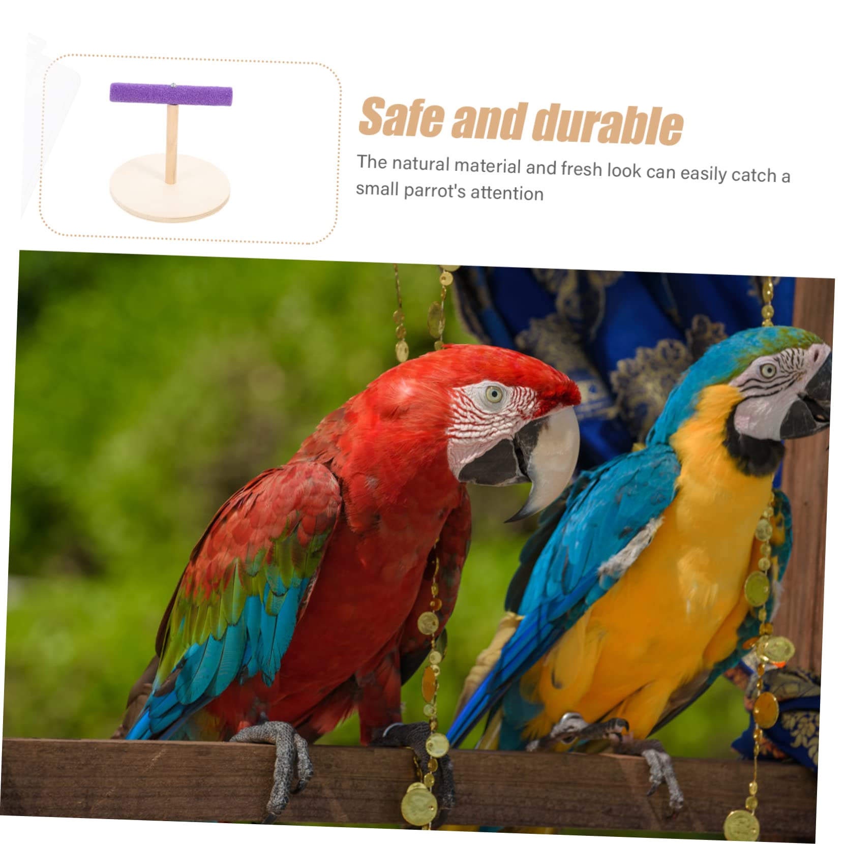 POPETPOP 5piezas Percha De Madera para Periquitos y Aves Pequeñas Juguete Interactivo De Oficina Diseño Seguro y Creativo para Aves Estilo Chic y Decorativo para Crear Cálidos