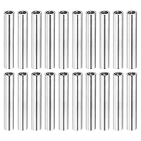 Vista 28 de MECCANIXITY Tuerca de acoplamiento redonda, rosca hembra M4x0.7mm 30mm de rosca, conector de manga redonda para varilla de barra de tubo, tuerca