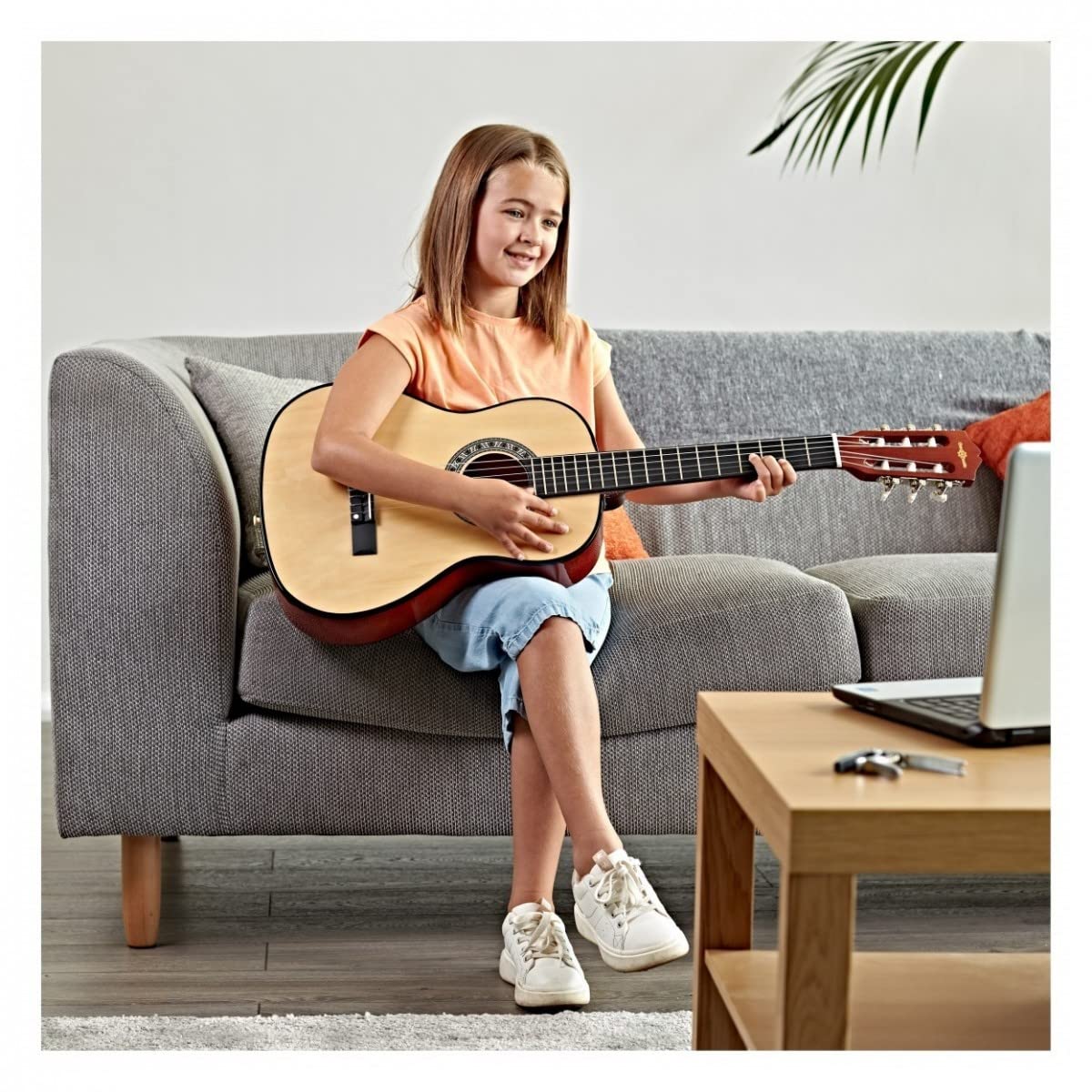 Gear4music Guitarra clásica tamaño 3/4 con cuerdas de nailon Edad 8-12