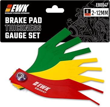 EWK Brake Pad Thickness Gauge Set, 8-Piece Brake Lining Gauge