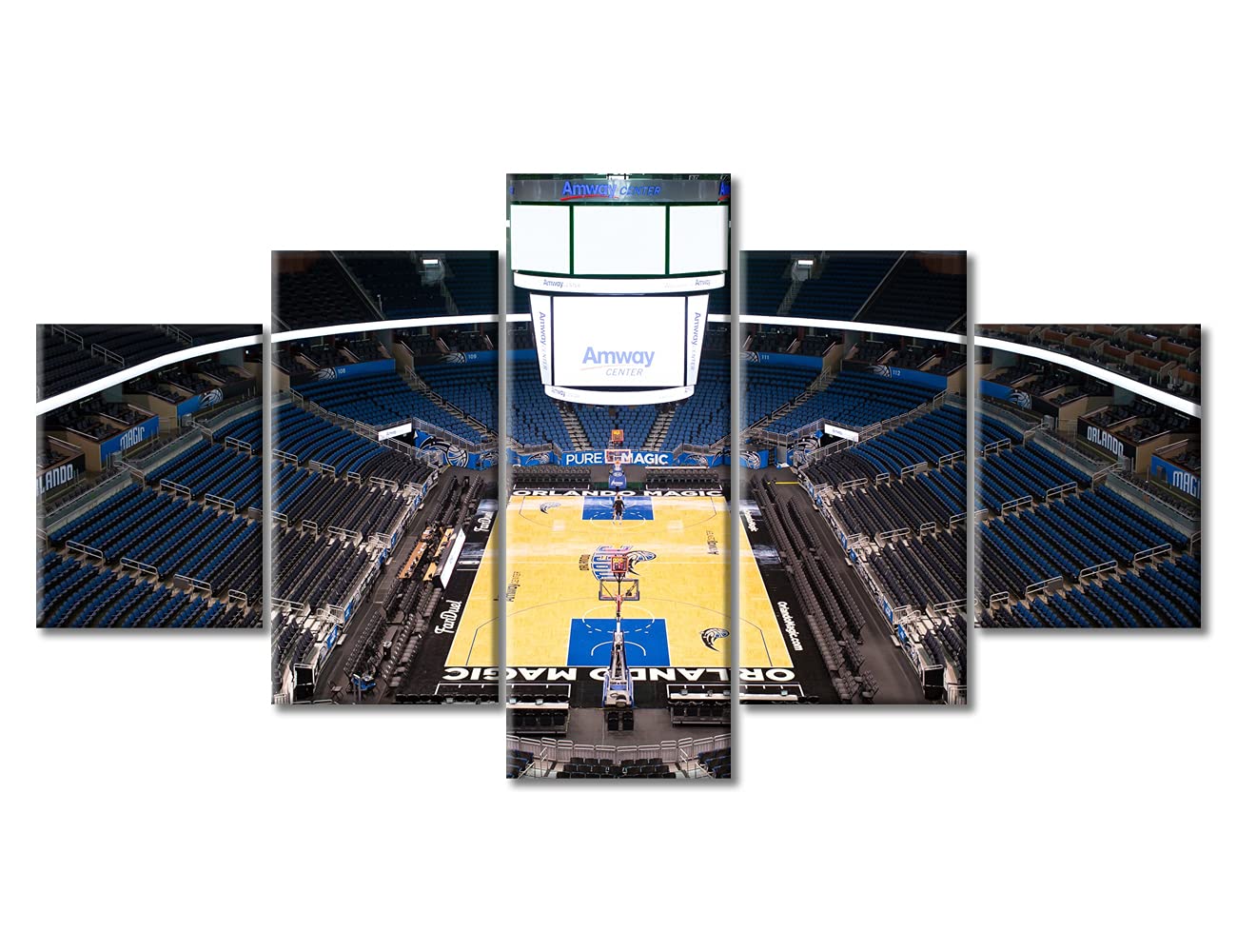 Toile de basket-ball grand format : poster de stade de sport américain 5 pièces