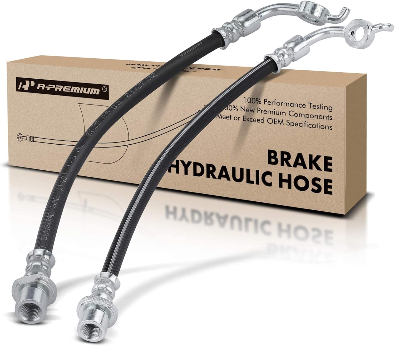 A-Premium Rear Driver and Passenger Brake Hydraulic Hose Compatible with Toyota Models - RAV4 2006-2018 - Replace# 90947A2044(Pack of 2)