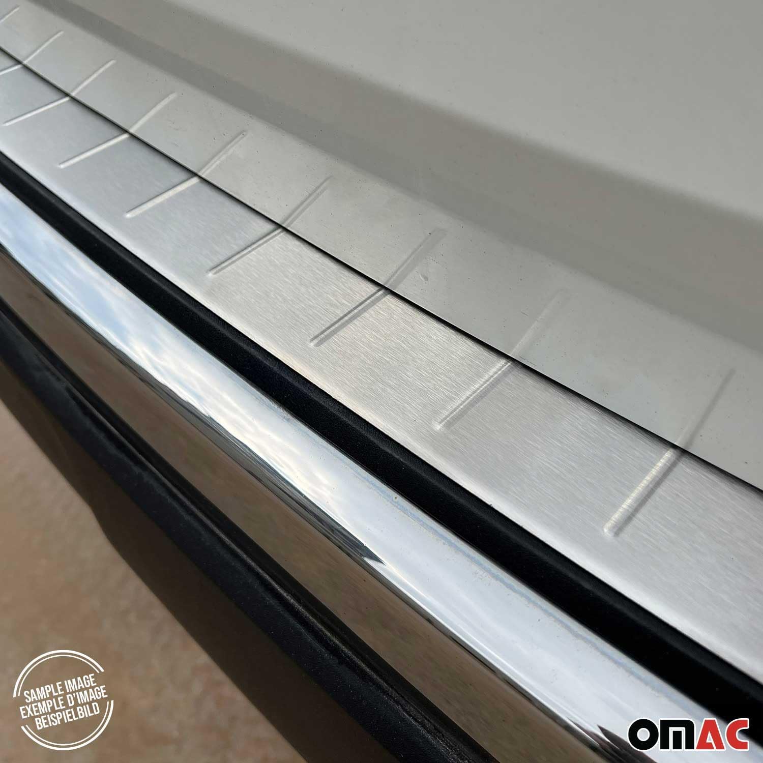 OMAC Rear Bumper Sill Cover for Audi Q5 SQ5 2.gen 2018-2025 – Stainless Steel Brushed Finish