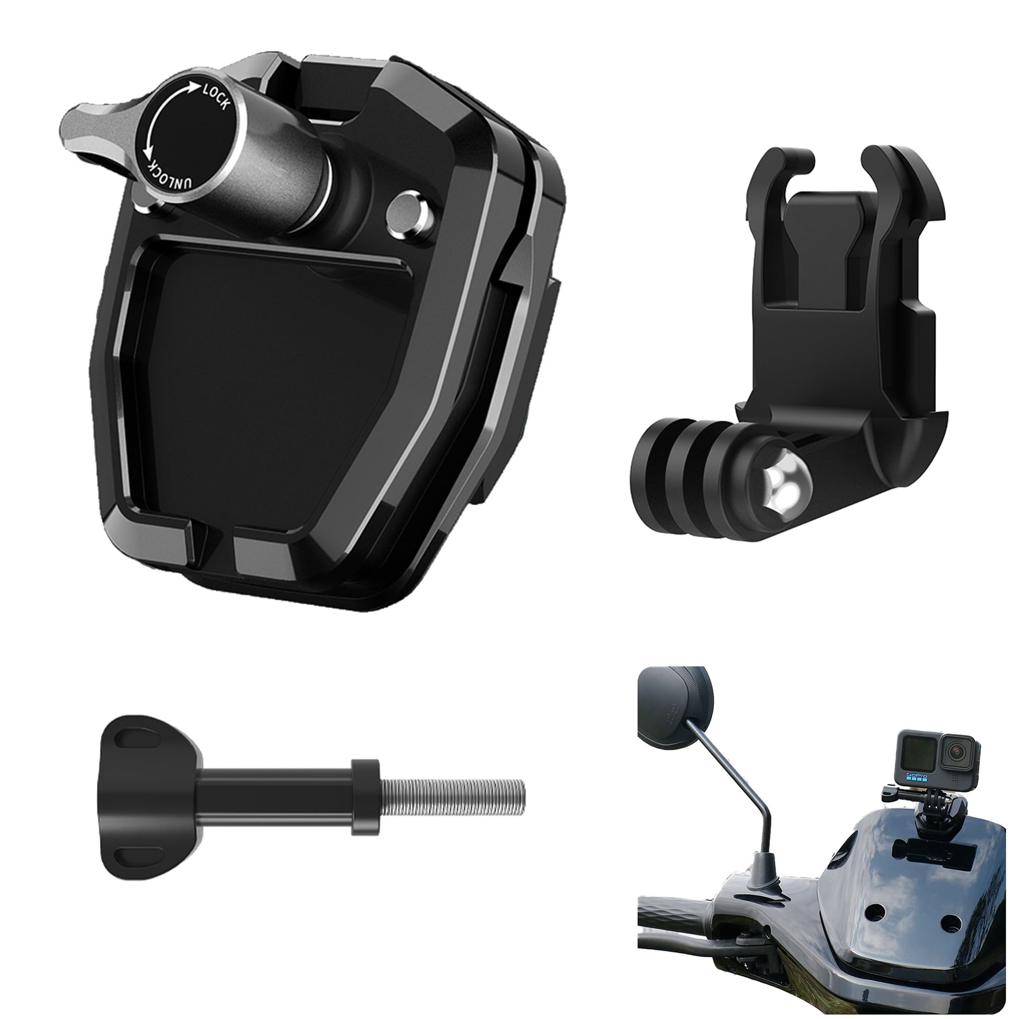 Motocyklowy uchwyt na przednią szybę do GoPro Hero 13 12 11 do Insta360 X5 X4 X4 Air Ace Pro 2 do DJI Action 6 5 4 3 Pocket 3 SJ Cam złącze telefonu komórkowego akcesoria do kamery sportowej
