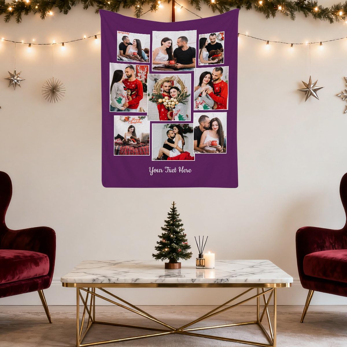 Manta familiar personalizada con 9 fotos/texto, manta personalizada para amigos, Navidad, Halloween, cumpleaños, boda, día de San Valentín, regalos personalizados para mujeres y hombres