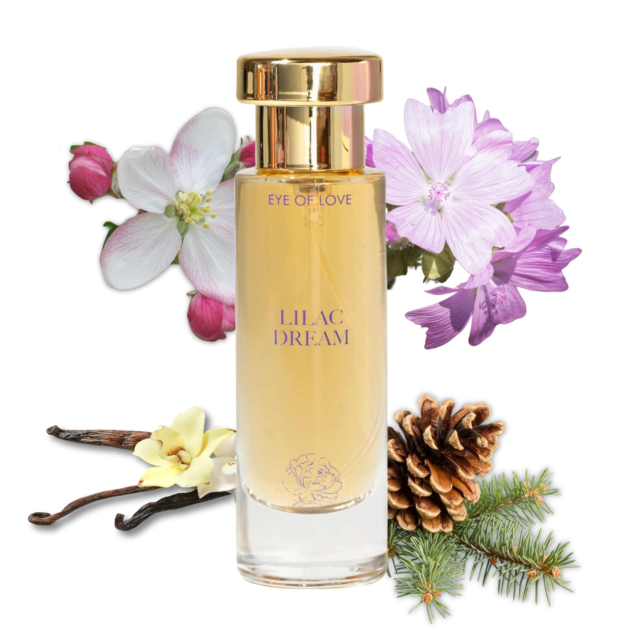 Perfume de feromonas de Eye Of Love Bloom Lilac Dream, fascinante con encanto y atracción, relajación, serenidad e irresistibilidad, 30 ml