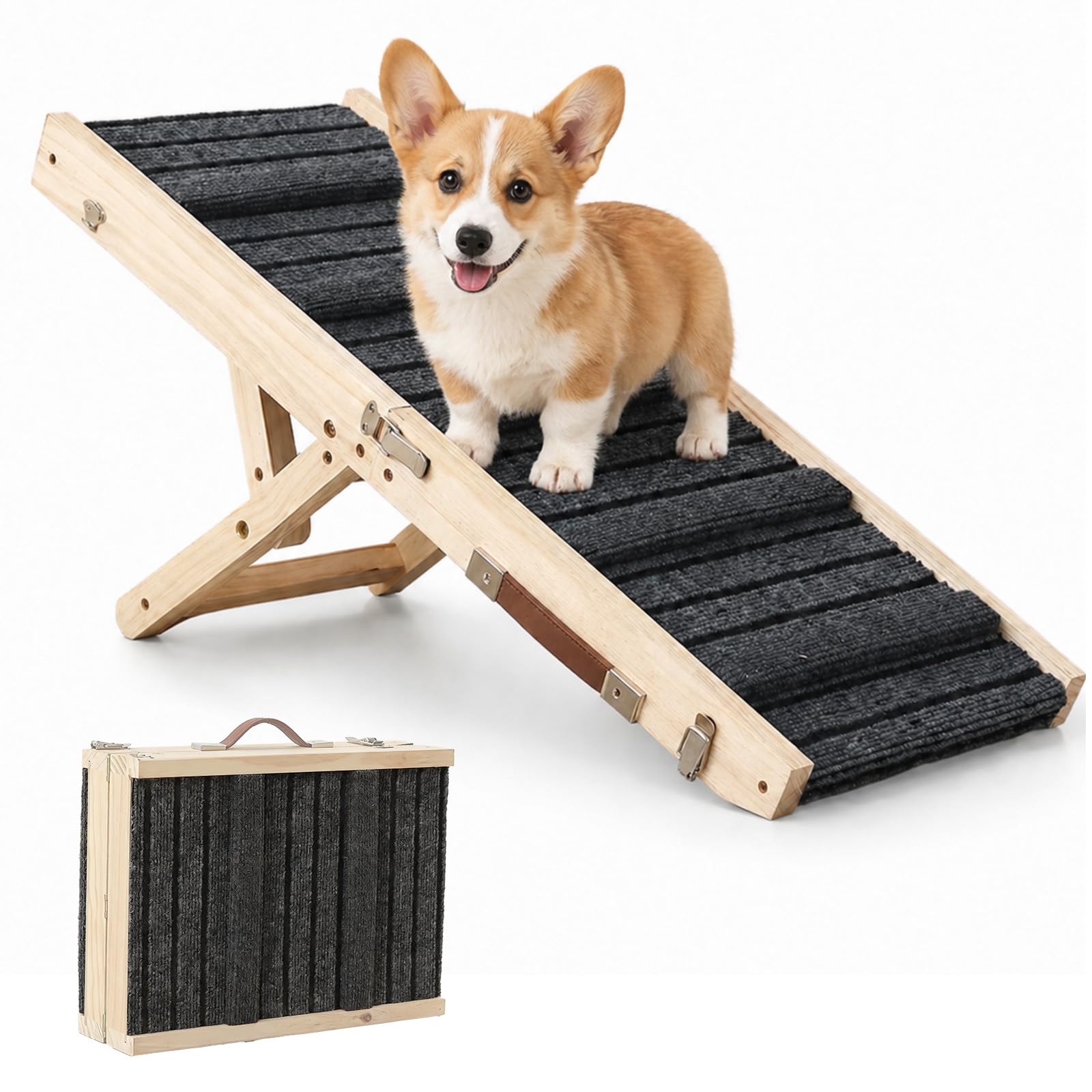 Rampa per Cani Piccoli Regolabile, Pedana per Cani Pieghevole, Rampe per can Adatto a di piccola Taglia, Antiscivolo