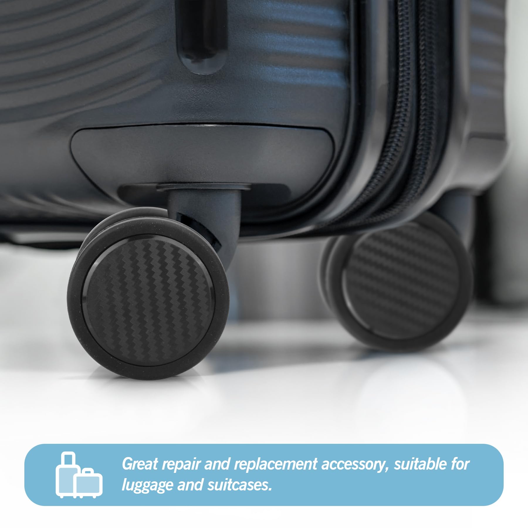 Lot de 8 Roues de Rechange pour Valise Résistantes Roues de Remplacement pour Bagages avec Roulements Kit de Roulettes de Rechange pour Valise(V41, 55 mm)
