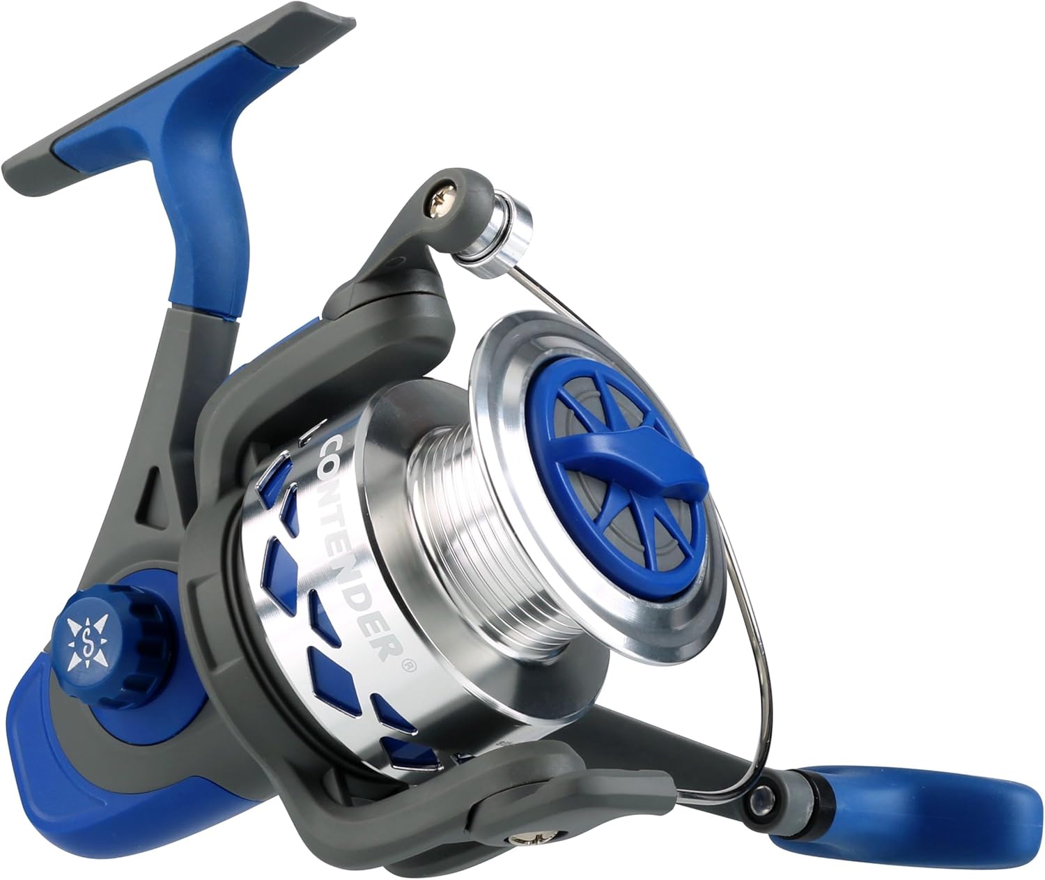 Shakespeare Contender Spinning Fishing Reel, Size 40, Instant Anti-Reverse, Felt Front Drag System, Durable Aluminum Spool