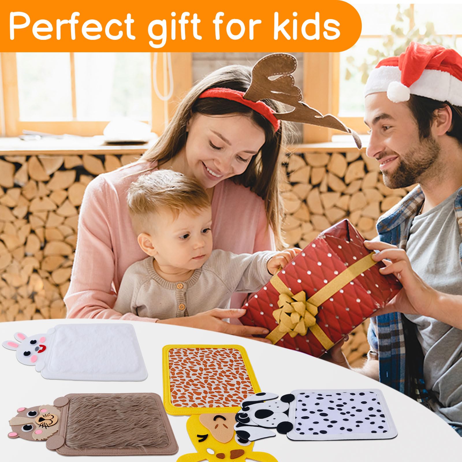 Tapis Sensoriel Enfant Autiste 8 Pièces Jouets Sensoriels Tactiles Dalles de Sol