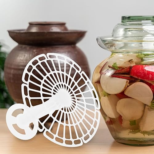 Miniatura 6 de BESTonZON Fermentaciones Peso Plástico Pickle Press Plate 5.9 in Pickling Jar Press Tool Chucrut Kimchi Vegetales Conservas Suministros con mango