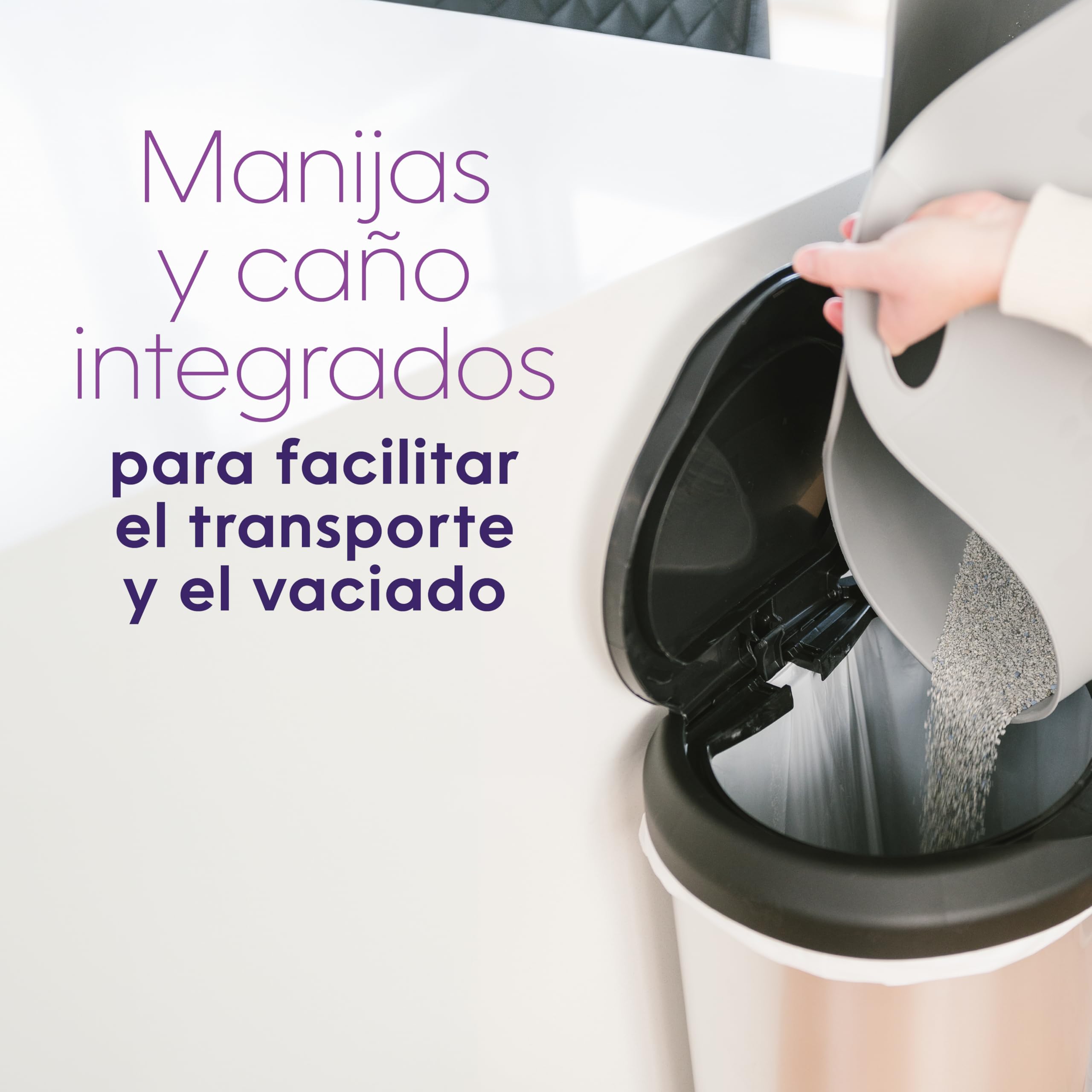 Litter Genie LitterBox Grey - Bandeja de Arena para Gatos, diseño Elegante y práctico, fácil Vaciado, Incluye Pala