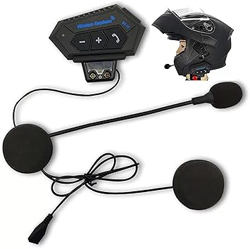 Helmet Earphone Wireless On-Ear Helmet Bluetooth Music & Calling System with Mic