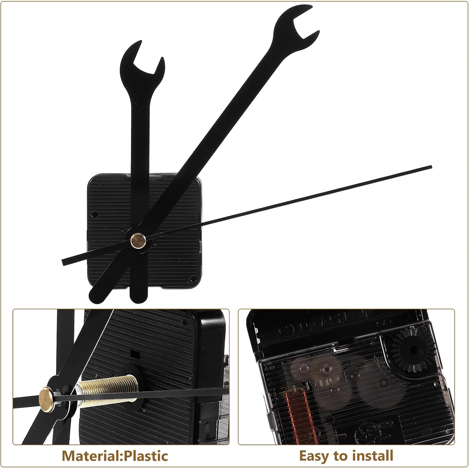 DOITOOL 1set DIY Clock Movement Set Silent Wall Clock Mechanism for Repair Replacement Durable Parts High Precision for Home Office Decor
