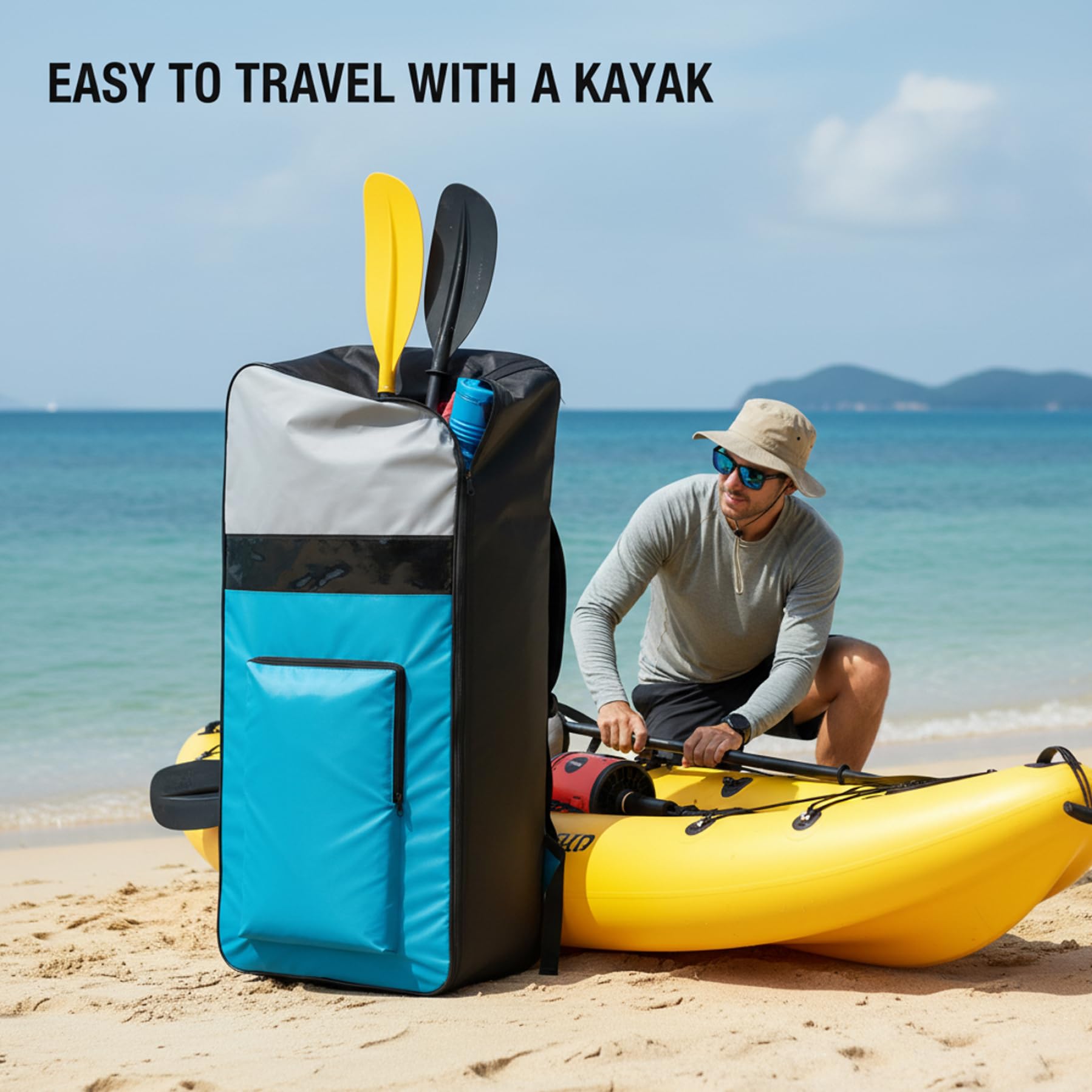 Paddle Board Bag Rucksack, 600D Nylon Surfboard Reisetasche für aufblasbare Paddleboards, familienfreundliche Riesenaufbewahrung für Strandausrüstung und Spielzeug Paddle Board