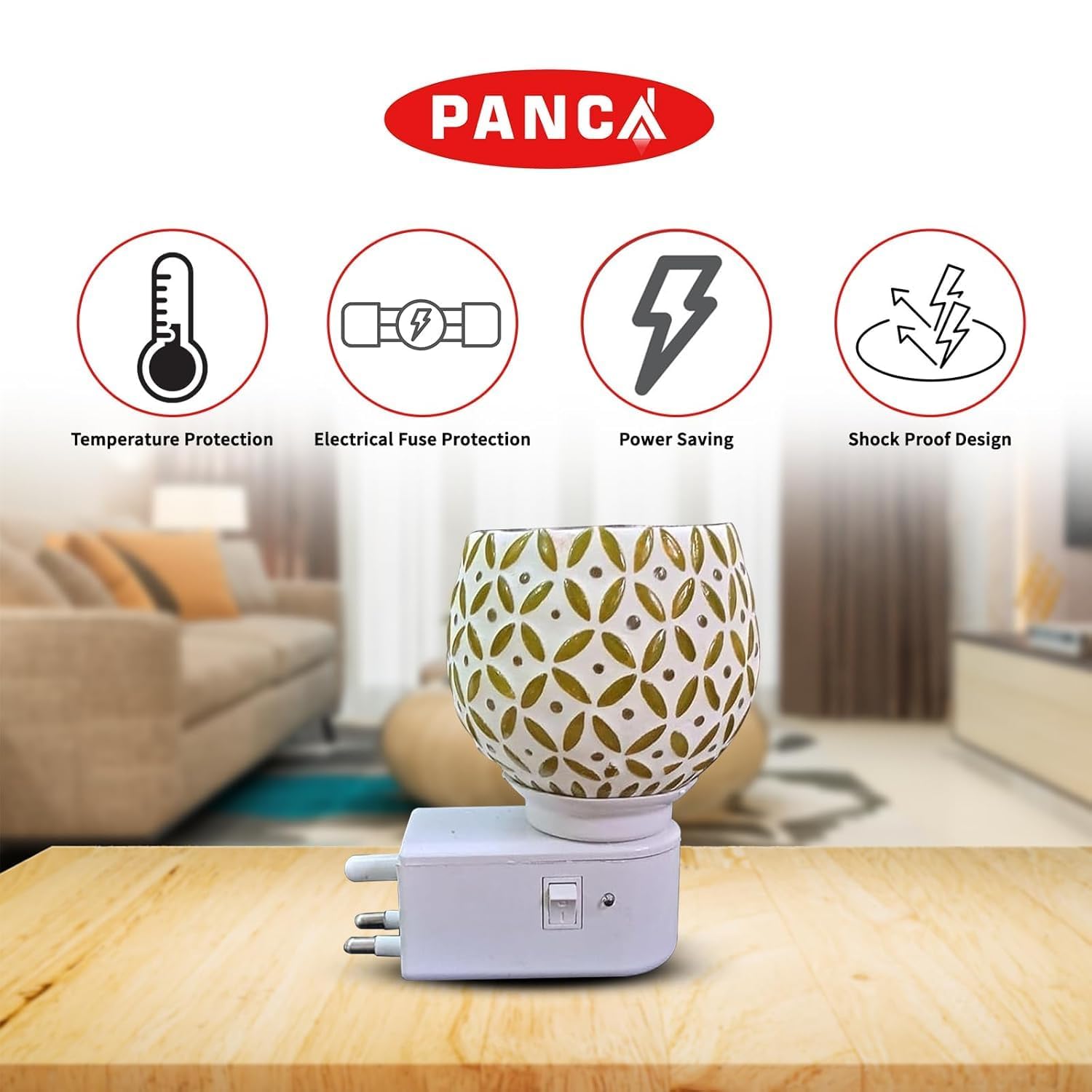 PANCA Ceramic Star Camphor Diffuser for Home,Night Lamp,Electric Camphor Burner, Kapoor Dani,Aroma Incense Burner, Home Accessories,Gift,Electric Dhoop Burner(Set of 1, Ceramic) 2