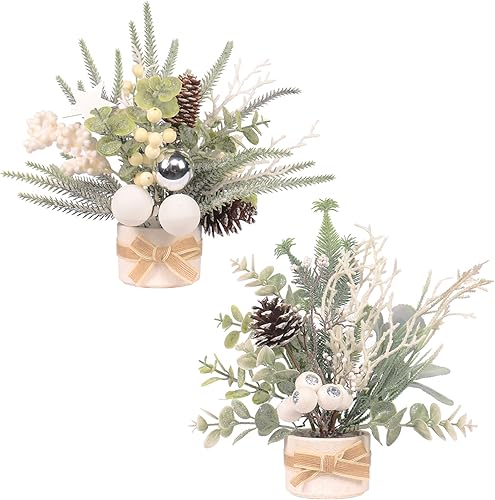 JJIALEIXI - Árbol de Navidad pequeño artificial de 11 pulgadas, decoración de Navidad para bodas, vacaciones, interiores, fiestas de Navidad,