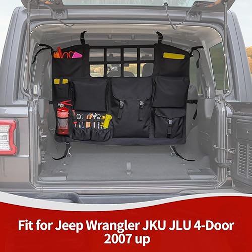 Miniatura 4 de RT-TCZ Organizador de bolsa de almacenamiento para maletero Wrangler JK JL con múltiples bolsillos, kits de herramientas, bolsa de carga para Jeep