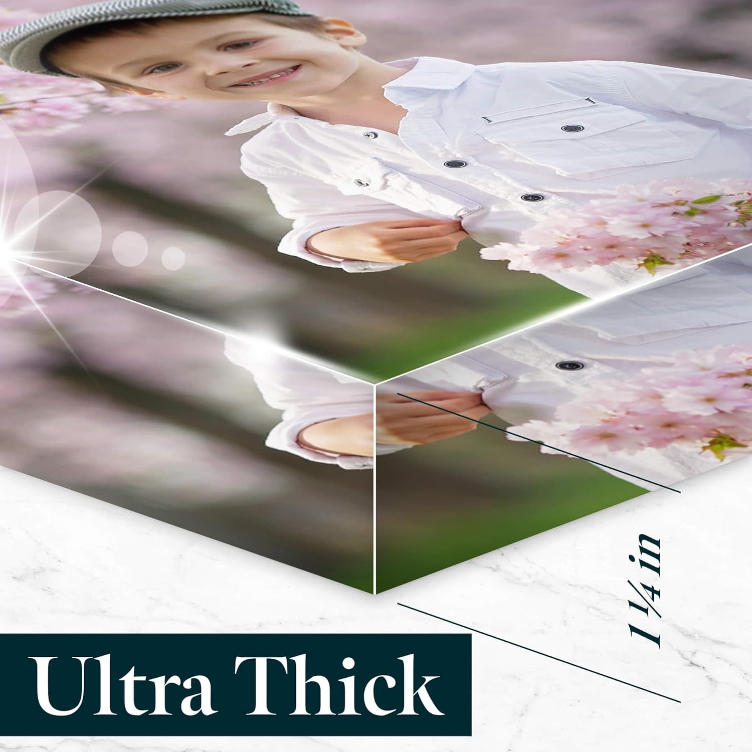 Custom Image Acrylic Block, Clear Square, Free Standing 4x4 Inches, Thick Crystal-Clear Acrylic, Desk Decor. USA Made