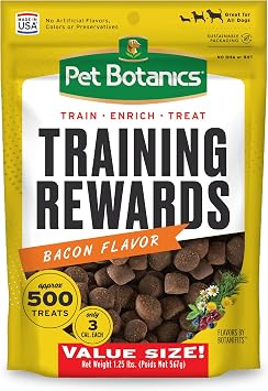 Pet Botanics 20 oz. Pouch Training Rewards Soft & Chewy, Bacon Flavor, with 500 Treats Per Bag, The Choice of Top Trainers