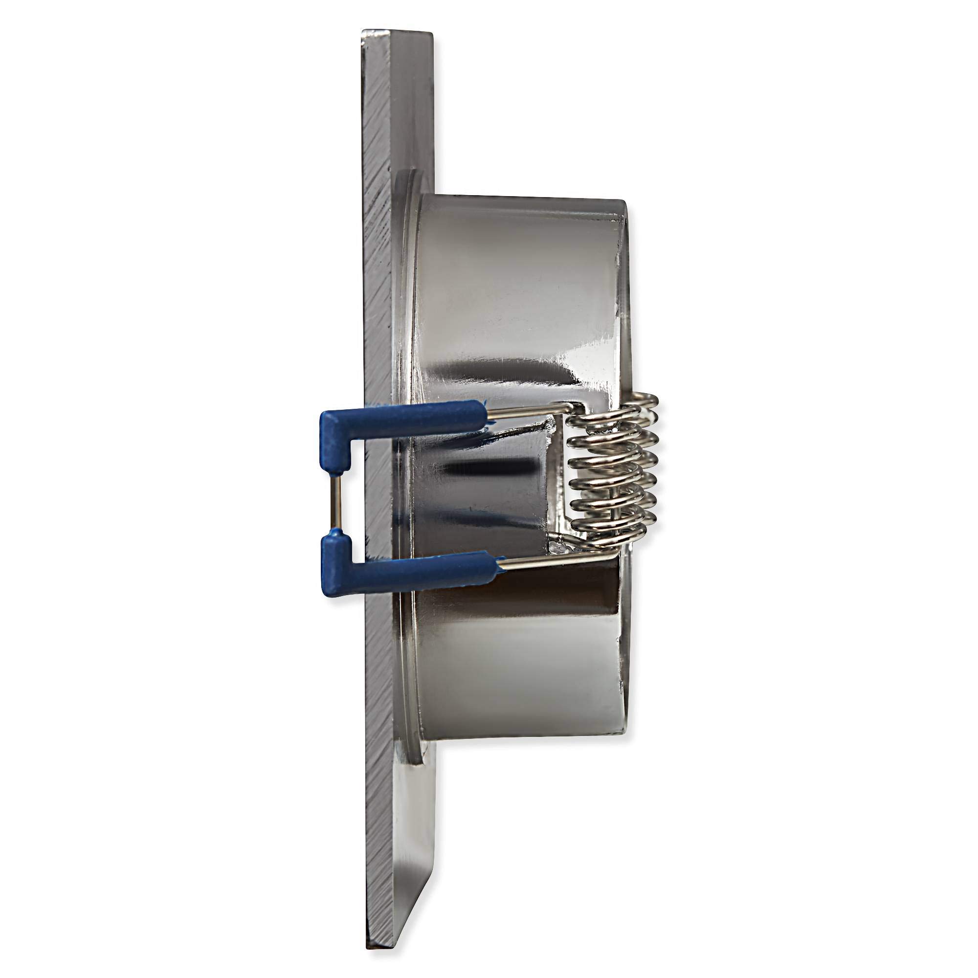 Juego de 6 focos LED empotrables IP44, cromados, rectangulares, 9 W, blanco cálido, 230 V, GU10, para baño, ducha, exterior, como plafón de techo, empotrable, 60 mm