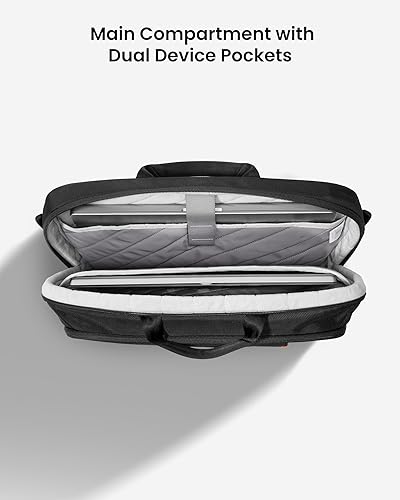 Miniatura 3 de tomtoc Maletín para portátil de 16 pulgadas con doble compartimento para 2 portátiles, bolsa de hombro protectora para laptop + monitor portátil,