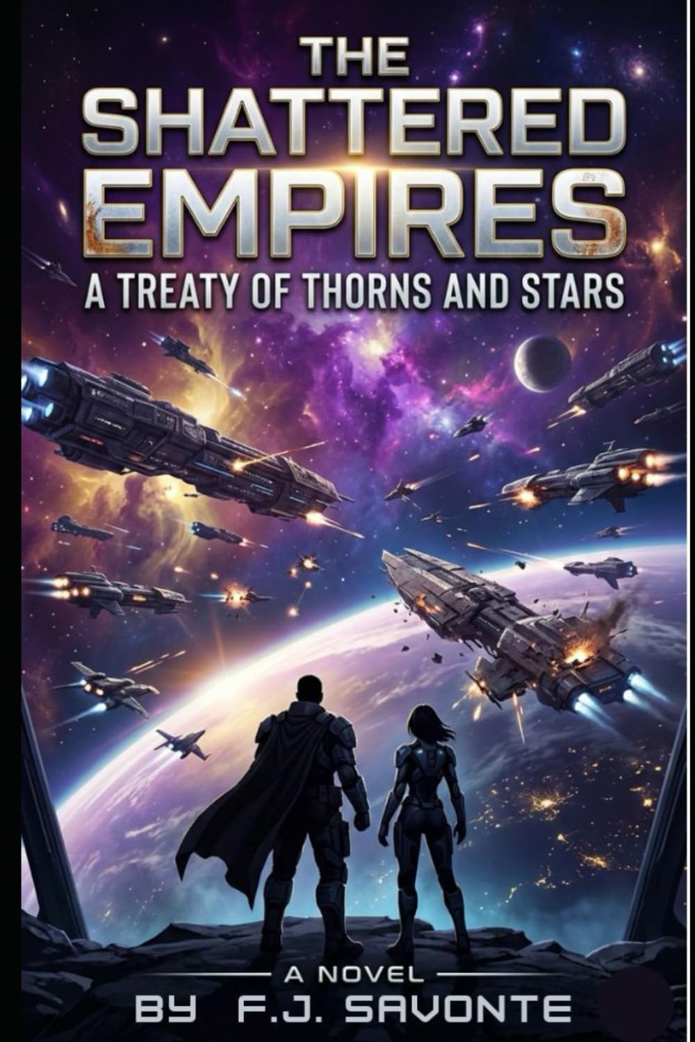 The Shattered Empires : A Treaty of Thorns and Stars: An Enemies-to-Lovers Sci-Fi Romance of Political Intrigue, Forced Marriage, War Crimes Secrets, and Slow-Burn Galactic Tension