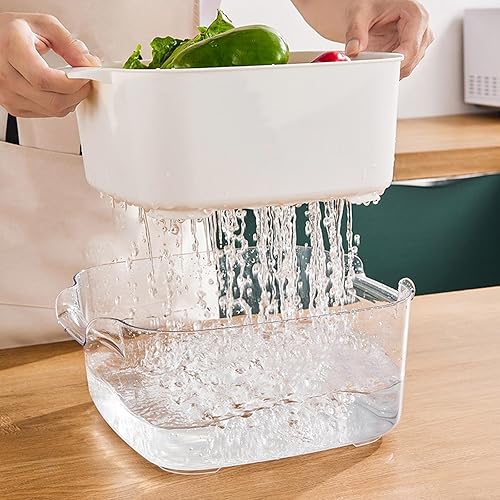 Miniatura 2 de VRESDI Juego de coladores de cocina de 8.2 cuartos de galón, colador de plástico y coladores de alimentos, cuenco de cesta de lavado de frutas y