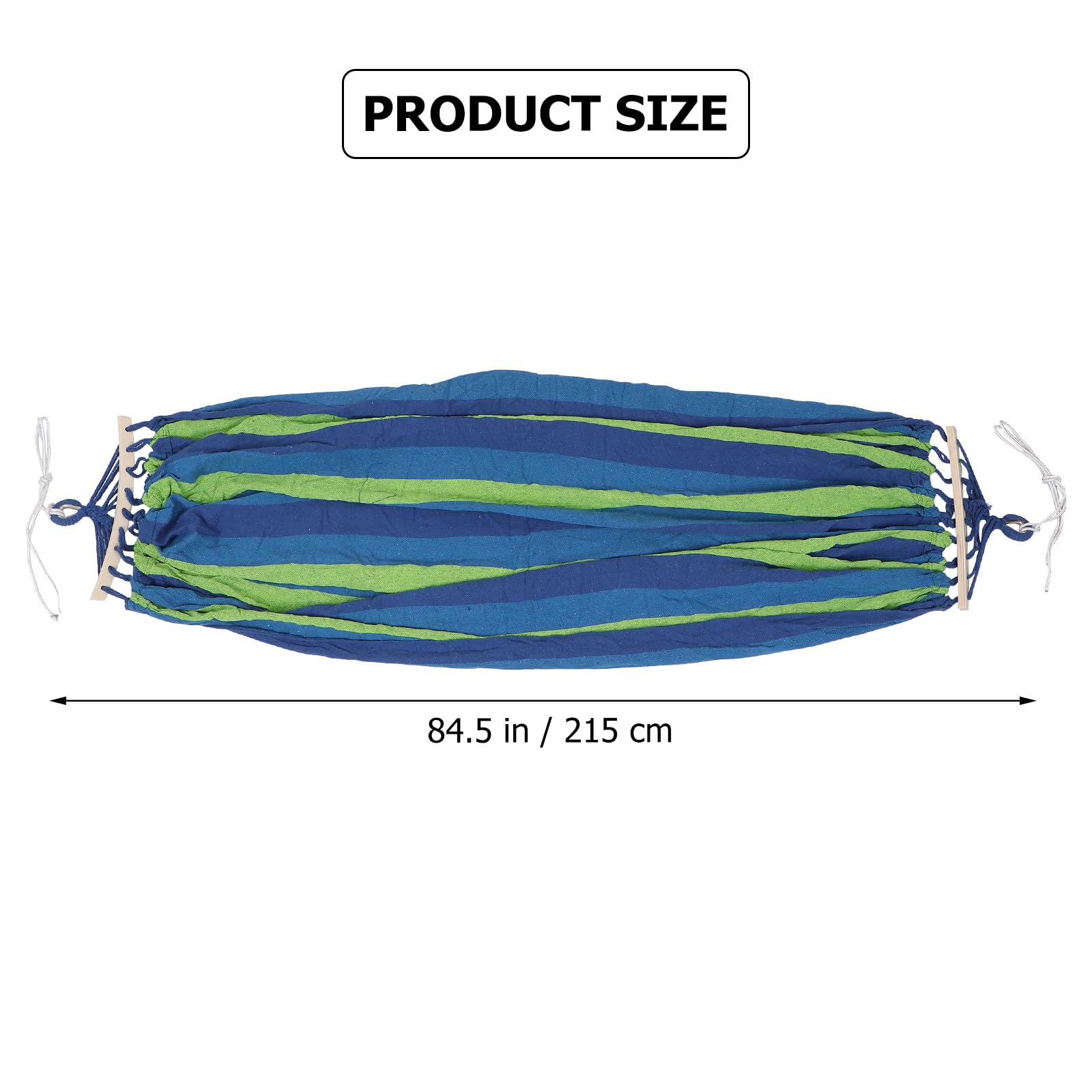 Hemobllo Hamac de Camping Double en Toile de Coton Rayée Bleu avec Boucle Anti-Renversement Capacité 150kg Pliable pour Forêt et Plage