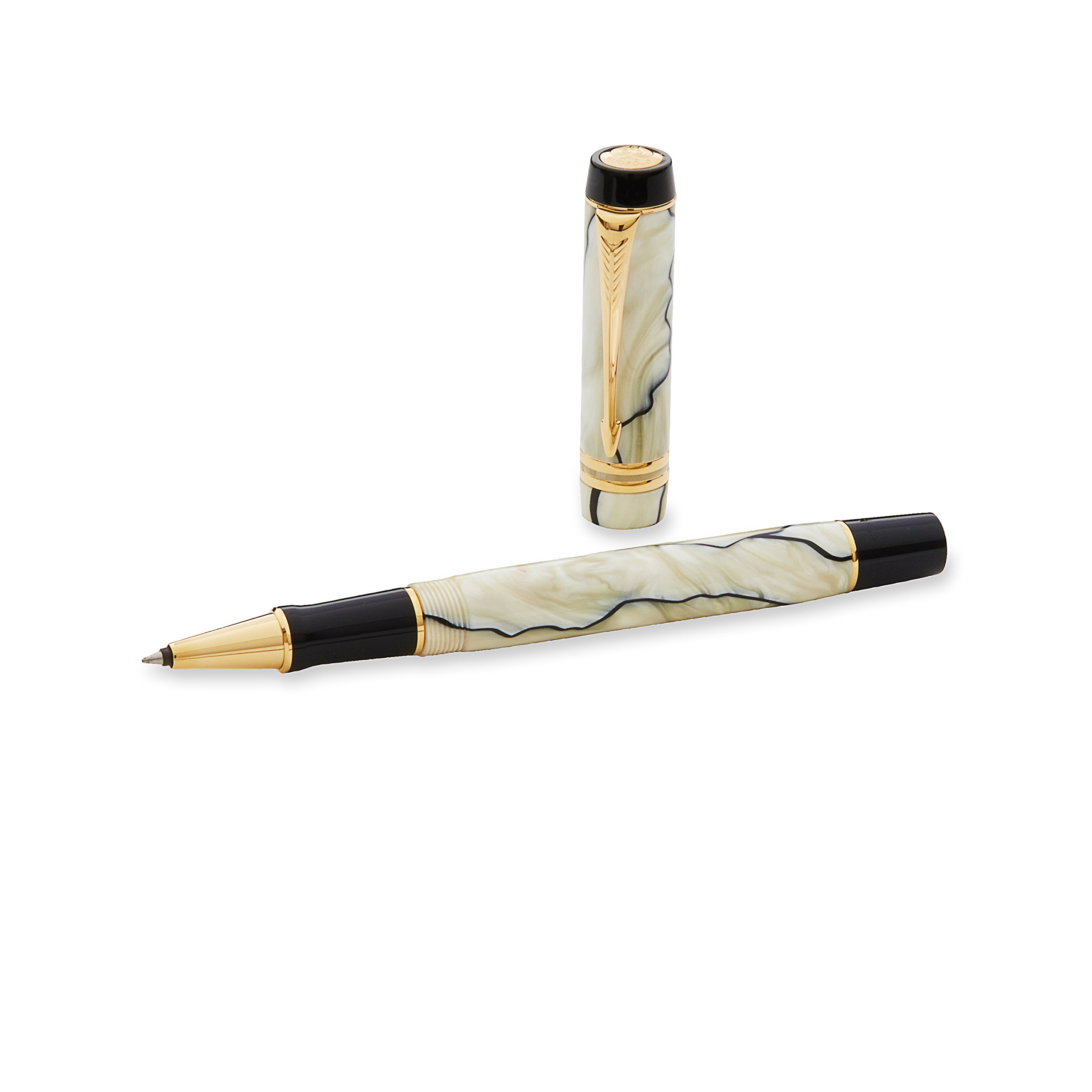 Parker Duofold Pearl and Black Medium Point Rollerball Pen