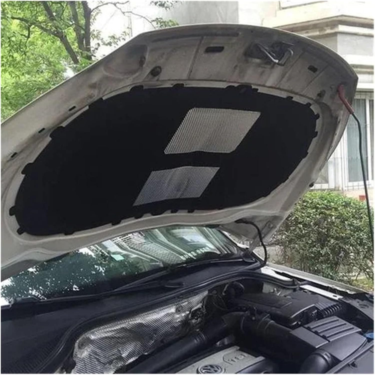 VWTouareg 2011-2017 車フロントフードエンジンサウンド断熱コットンパッドバックル付き防音マットカバーフォームに対応