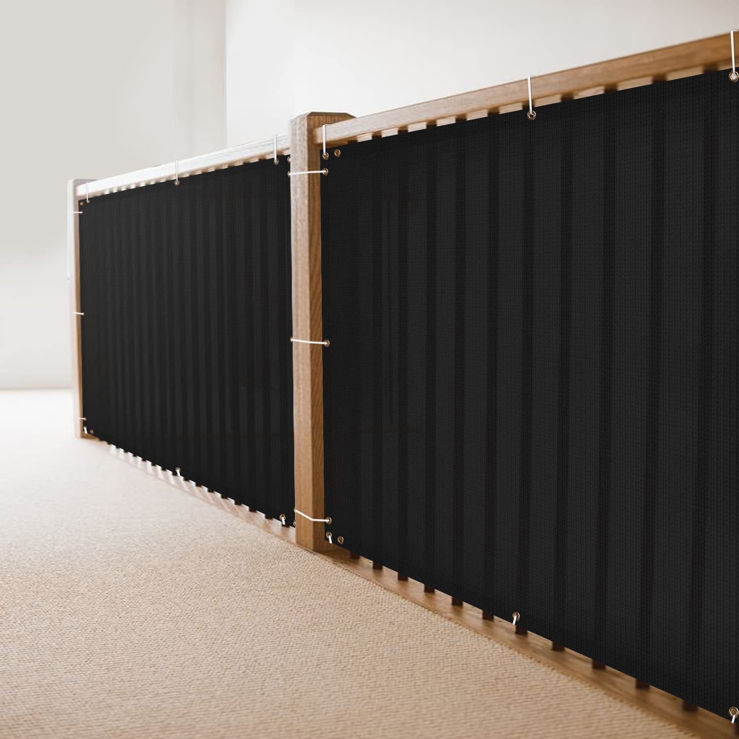 HIPPO Baby Safety Net for Balcony & Staircase Railing Guard for Kids Stairway Safety Net Protector Safety Banister for Baby Toddler (1MTX3MT, Black)