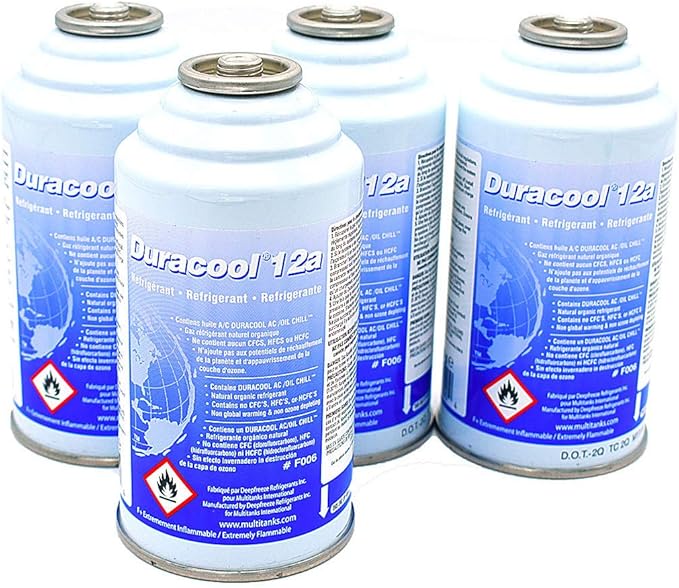 Multitanks Pack de 4 latas Duracool 12a, sustituye a R12, R134a y