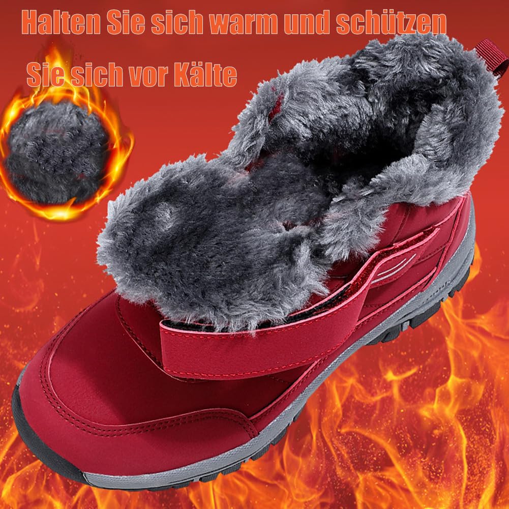 Warm Comfort Boots,Ergonomische Winterstiefel,Orthopädische Schuhe Damen Winter,Warm Gefüttert,Wasserabweisend,Rutschfeste Sohle Breite Zehenbox,Winterkomfort Bei Jedem Schritt
