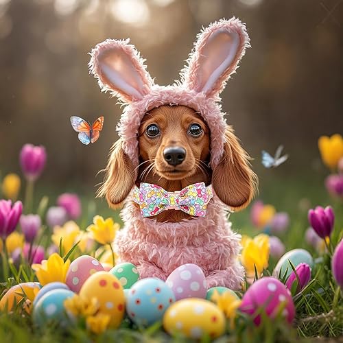 Miniatura 87 de Collar de perro con bandera estadounidense con pajarita, collar patriótico para perros pequeños, medianos y grandes, talla XS