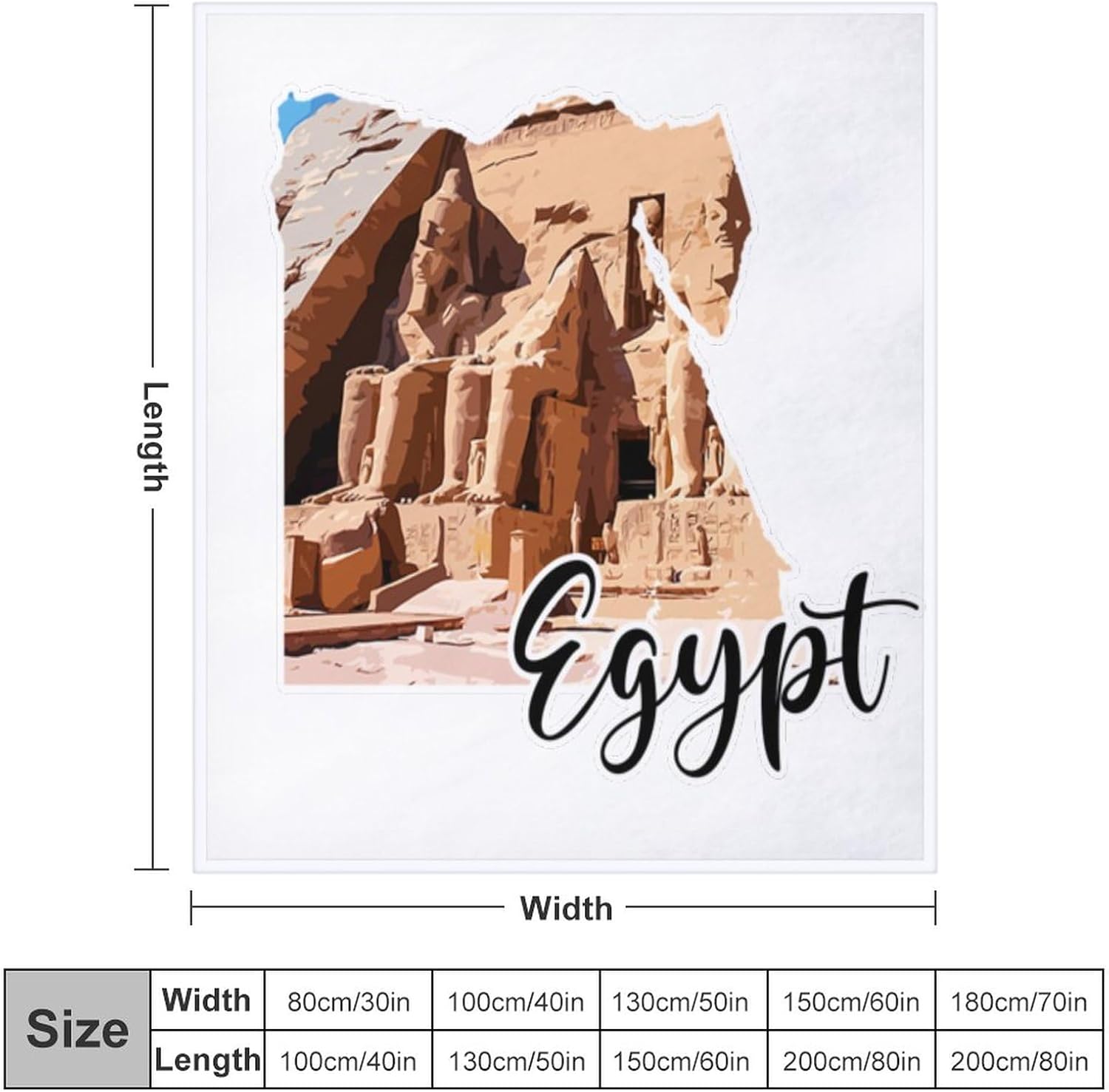 Fleece Throw Blanket 70"x80" Egypt Breathable Comfy' Blanket World Explorer Landmark Building Home Decor for Bed Sofa Couch Camping Travel