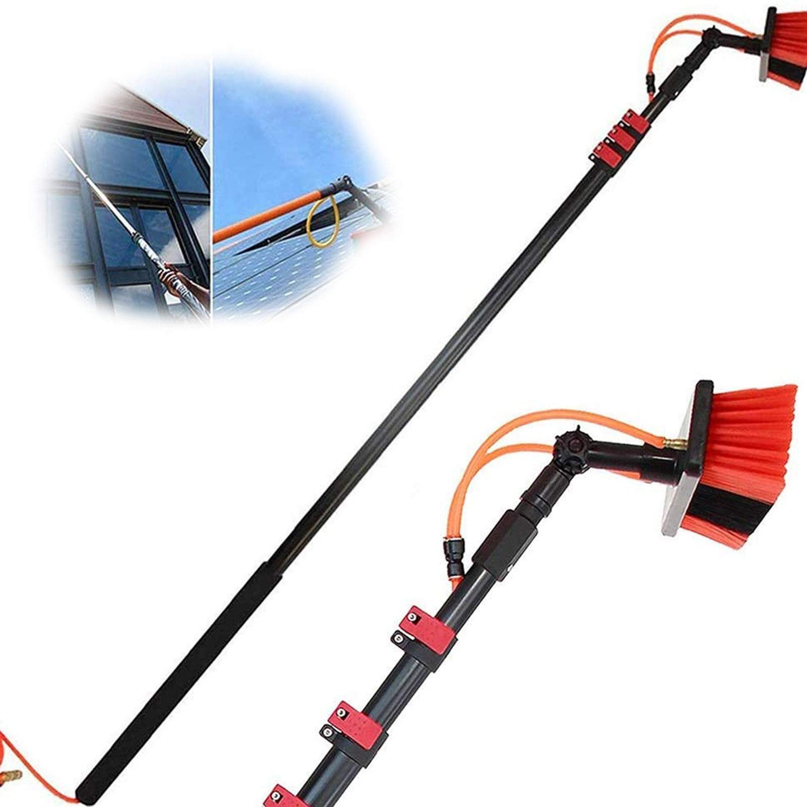Pulizia Pannelli fotovoltaici Kit Pulizia Pannelli fotovoltaici Spazzola Pannelli fotovoltaici,lavavetri telescopico pulisci vetri,Attrezzatura per la Pulizia delle finestre Kit di Pulizia d