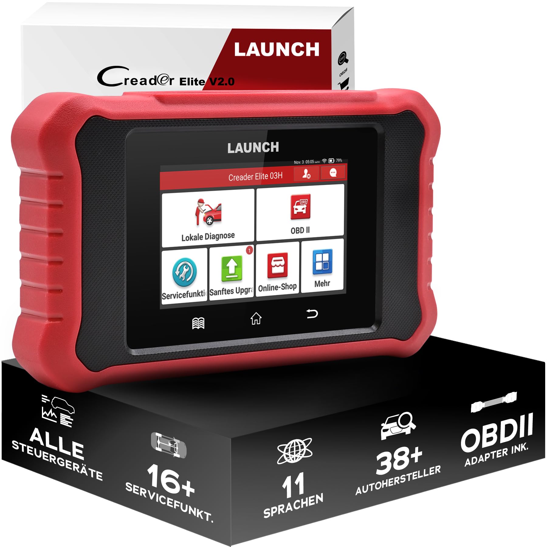 LAUNCH EUROPE Creader Elite X V2 OBD2 Diagnosegerät, Vollsystem-Scan
