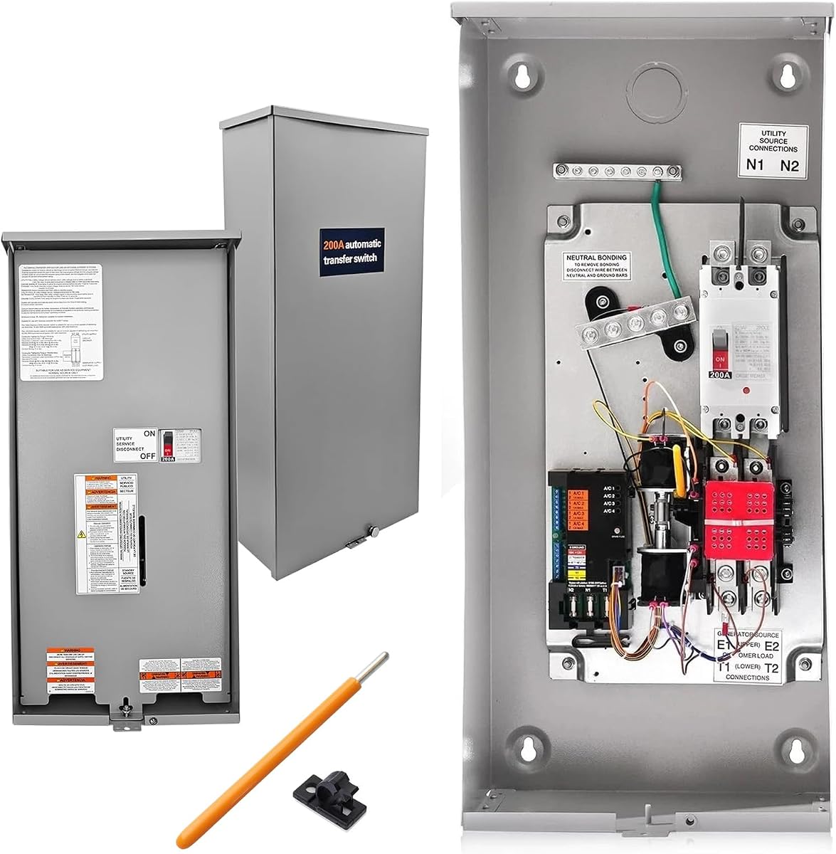 RXSW200A3 200 Amp Automatic Transfer Switch w/Power Management Replacement for Generac, Service Entrance Rated, NEMA 3R Aluminum Enclosure