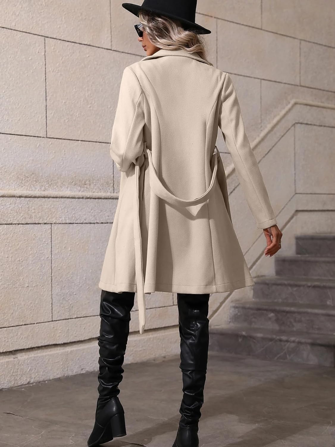 Women's Solid Color Double-Breasted Short Trench Coat Raglan Sleeve Fall Trench Coats