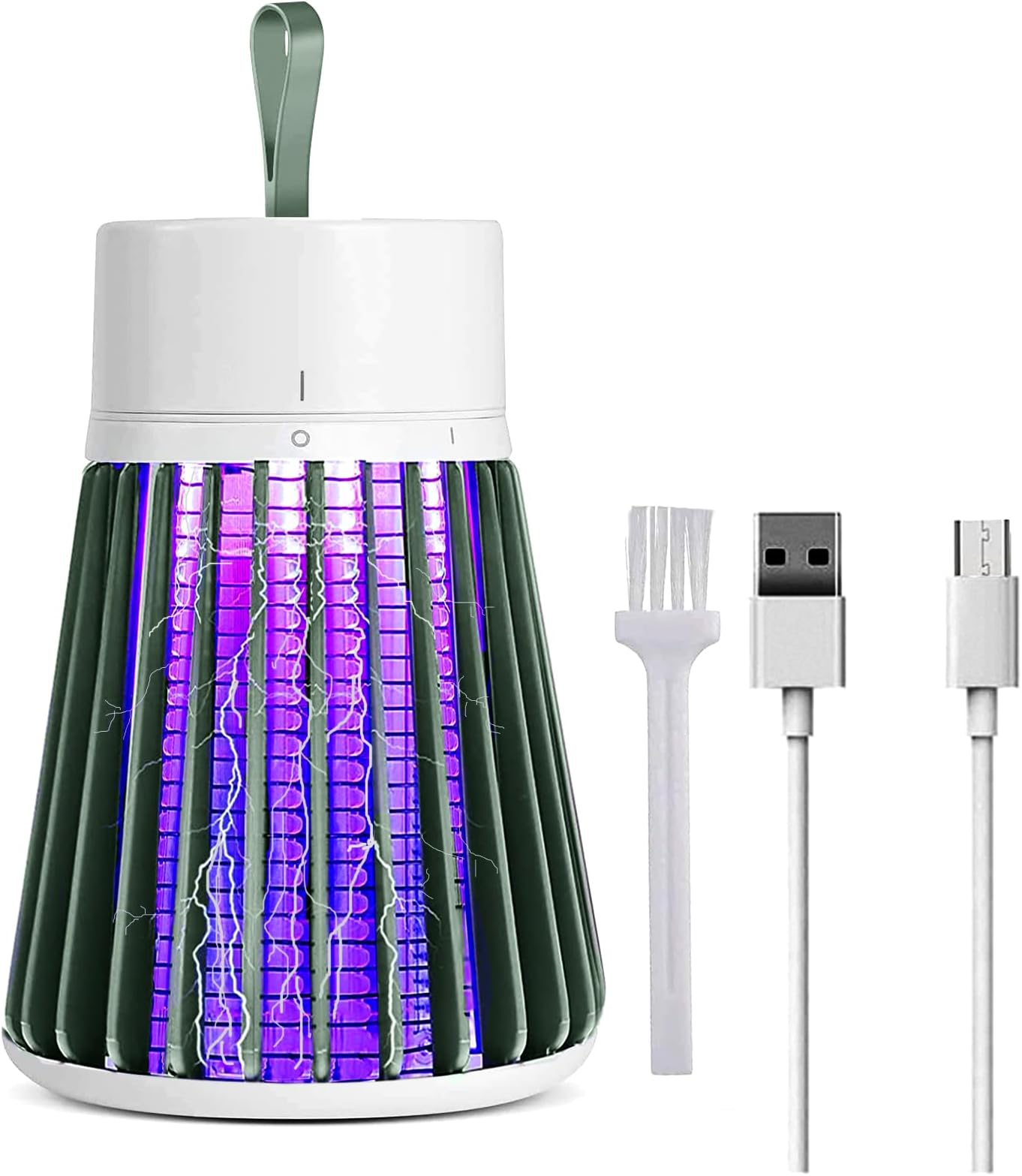 Bug Zapper Outdoor,Electric Mosquito Zapper Portable Camp Mosquito Killer,Rechargeable Indoor Fly Zapper,Electric Fly Zapper,Fly Traps,Flying Insects Zapper Indoor Outdoor (Green)