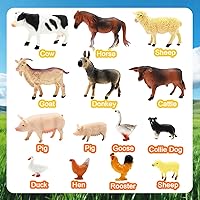Vista 6 de Kimicare Paquete de 3 Tractores de Juguete de Granja con 40 Figuras de Animales de Granja de Plástico y Cerca, Conjunto de Juego de Granja, Figuras