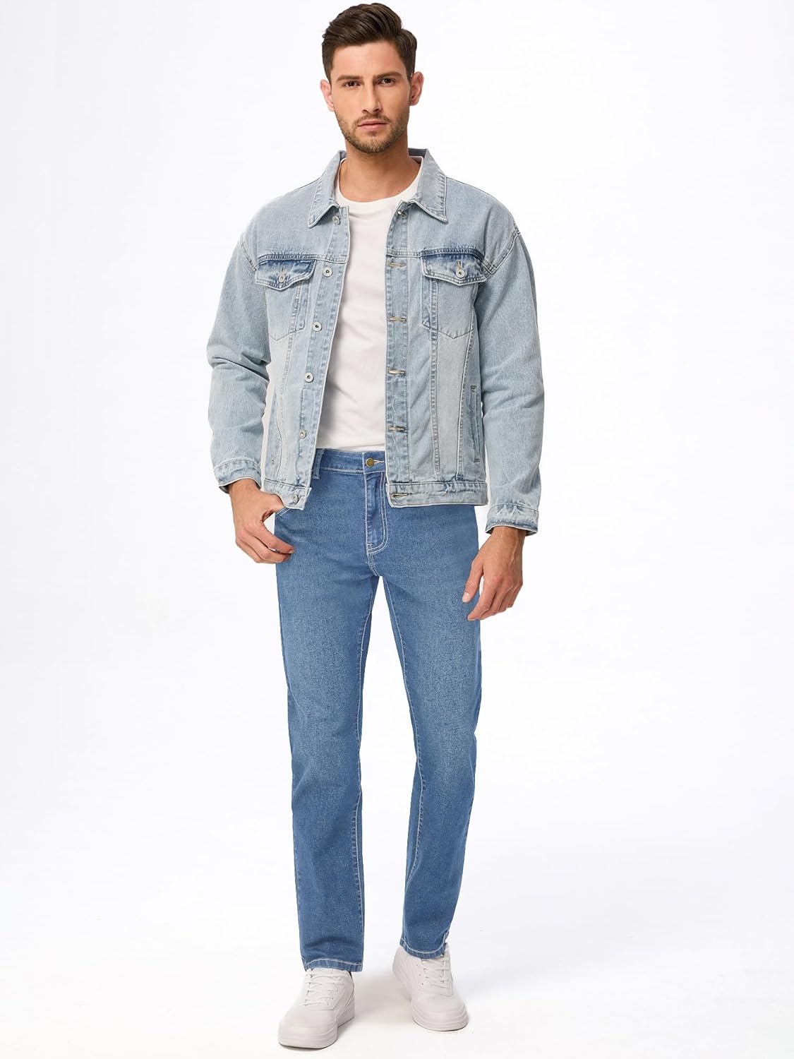 JMIERR Men's Stretch Jeans Regular Fit Straight Leg Casual Denim Pants - Image 6