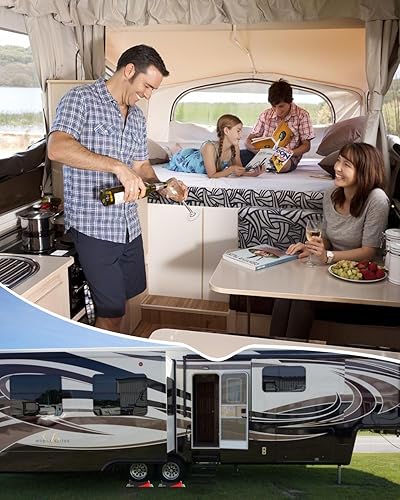 Miniatura 7 de BOYISEN Niveladores de camper - Juego de 2 bloques de nivelación de vehículos recreativos, soporte de doble eje, rueda tándem de hasta 35,000