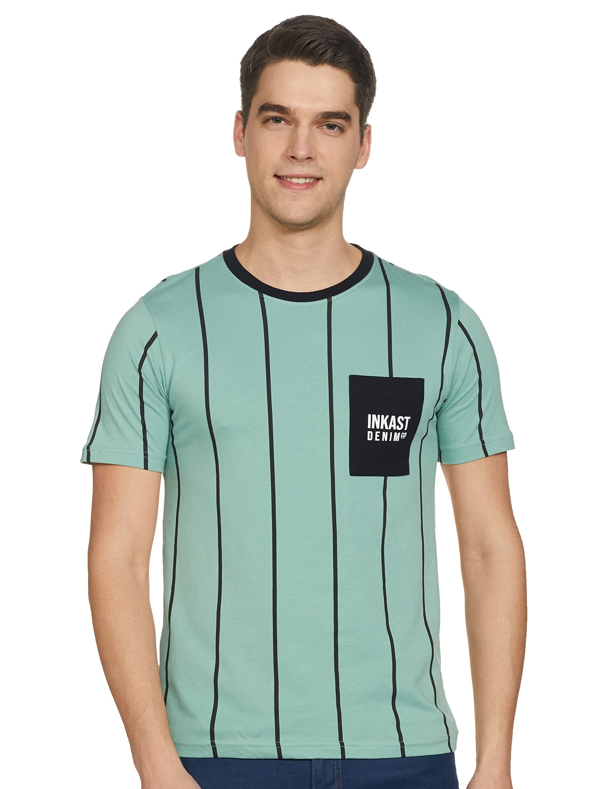 Amazon Brand - INKASTMen's Striped Regular Fit T-Shirt