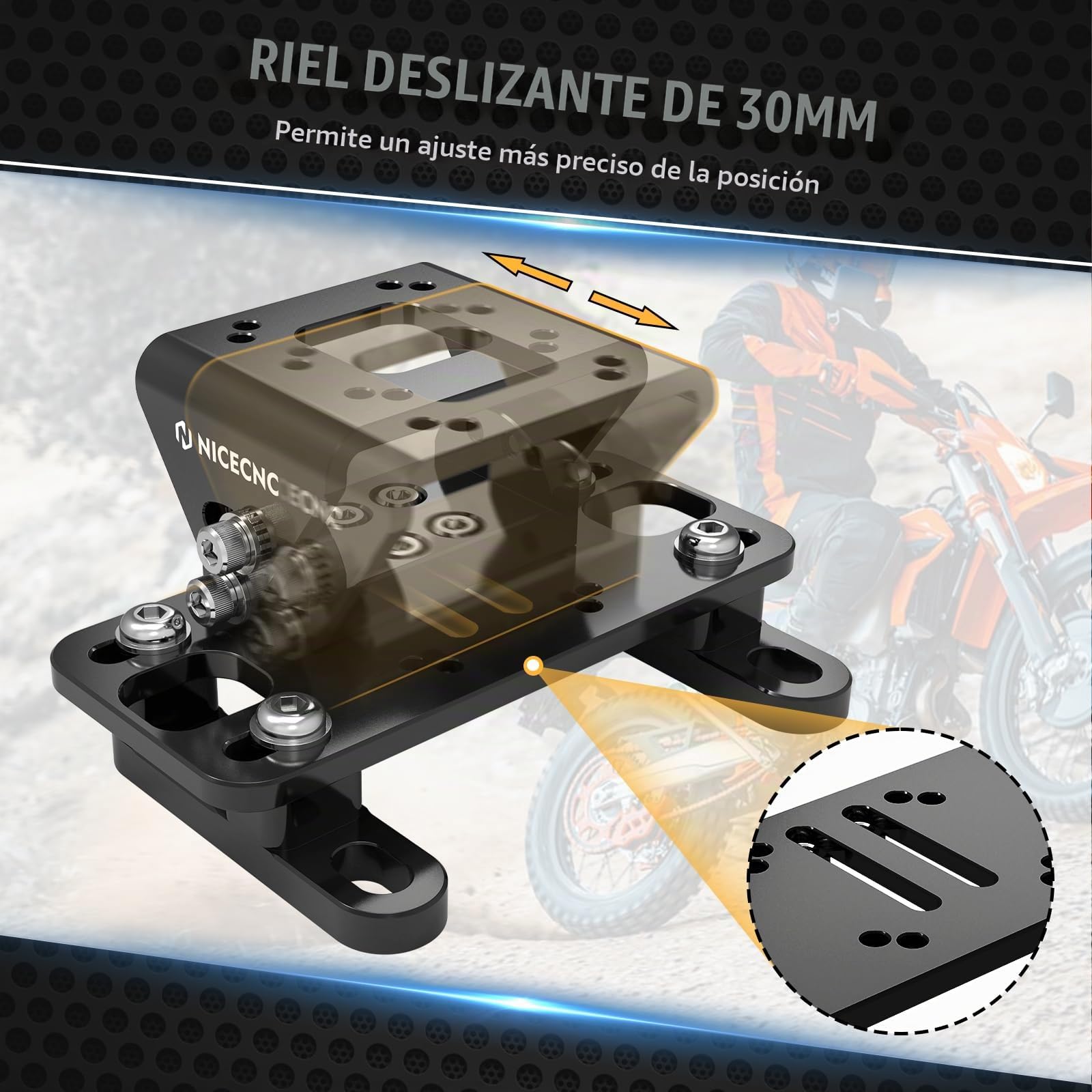 NICECNC Soporte Ajustable para GPS Compatible con 125-530 SX/SX-F/EXC/EXC TPI/EXC-F/XC/XC-F/XC-W/XC-W TPI/XCF-W 2004-2024, Ver Ajuste