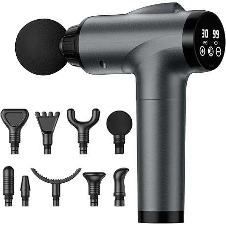 Pistola de Masaje Muscular, Masajeador Eléctrico para Masajes de Espalda y Cuerpo