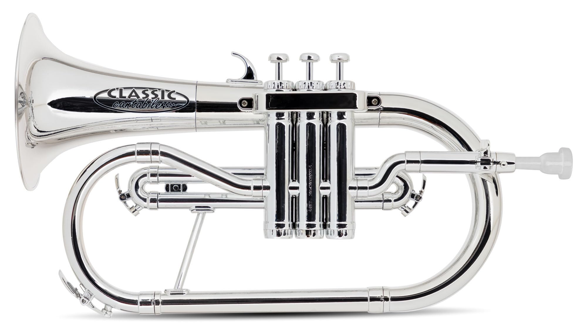 Classic Cantabile MardiBrass Flicorno in ABS Plastica - Valvole Perinet - 600g leggero - Diametro: 11,5 mm - incl. bocchino e custodia - argento