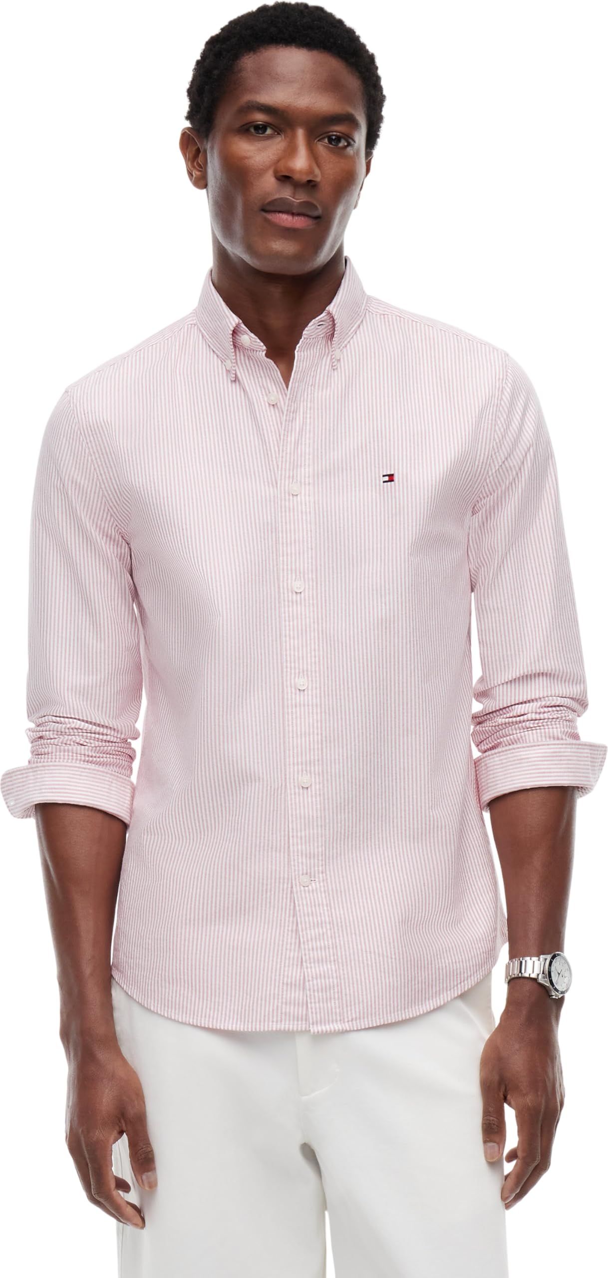 Tommy Hilfiger Herren Hemd Stripe Regular Fit Langarm
